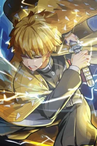 Zenitsu Agatsuma Demon Slayer Original Image Bespoke Printed Metal Poster