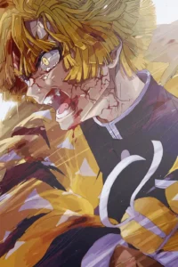 Zenitsu Agatsuma Demon Slayer Original Image Outstanding Printed Metal Wall Art