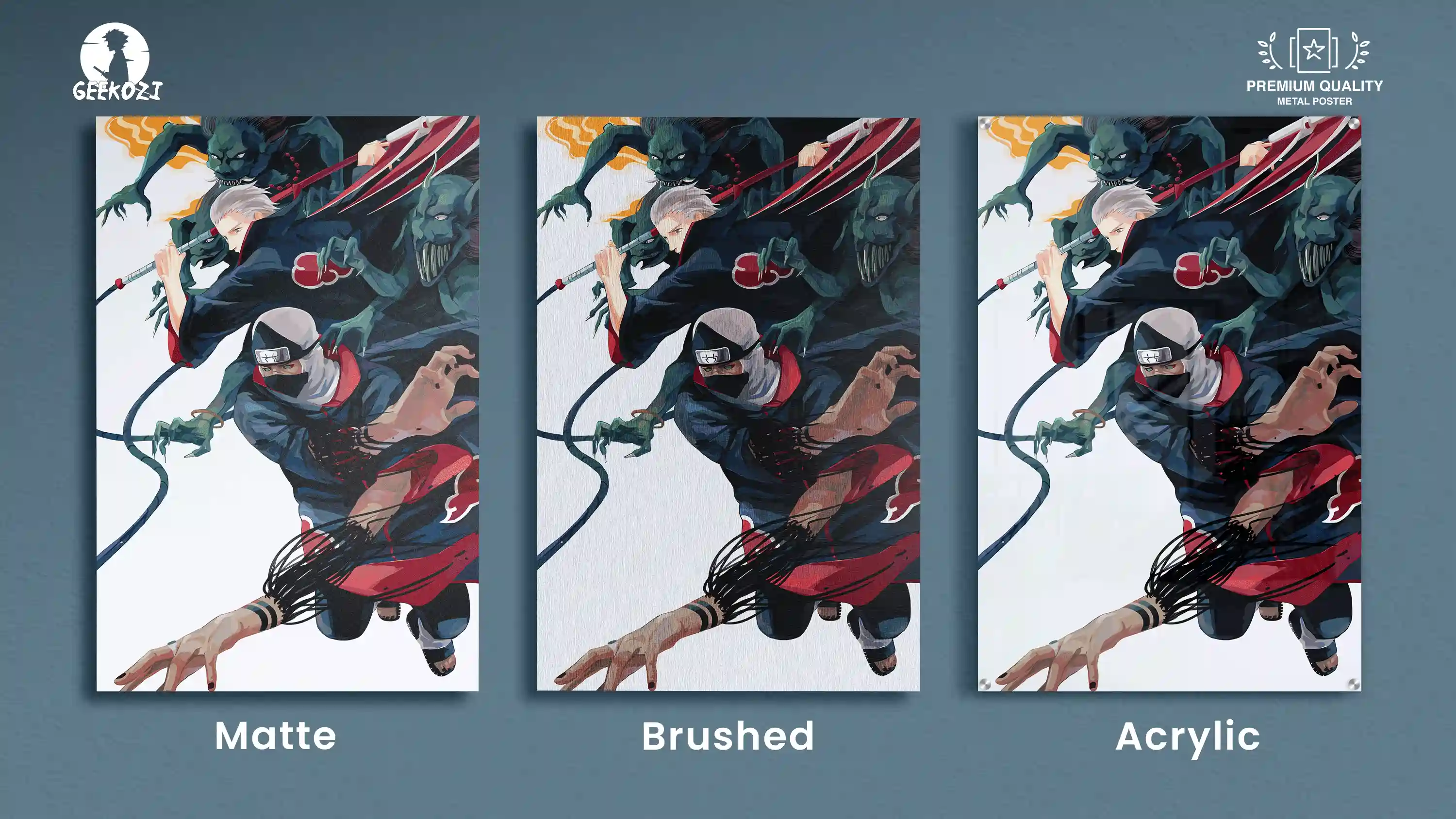 kakuzu and Hidan Naruto All Product Types Metal Print Wall Art